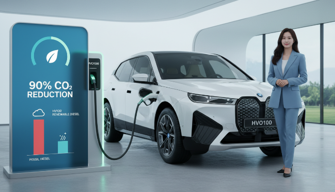 재생 가능 연료의 주입 과정과 친환경성 지표 그래프